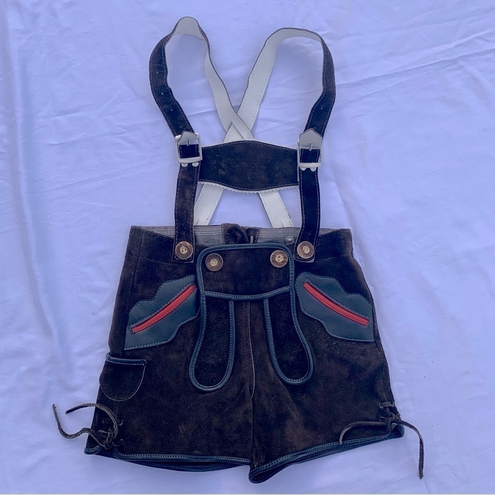 St Peter Trachter Child’s Suede Brown Lederhosen with Synthetic Accents